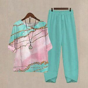 CruiseWear! NWT Two Piece Lightweight Print Set (Sz XXL)